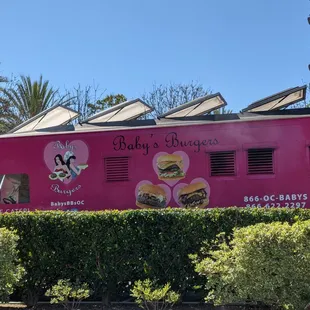 a pink food truck