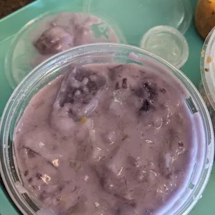 Ube dessert - 4 stars. Not sure what this is called, but I liked the subtle sweetness and various textures! Wed lunch 2021-08-25
