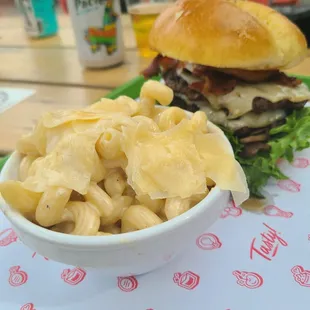 Customized Double Burger and Mac &amp; Cheese
