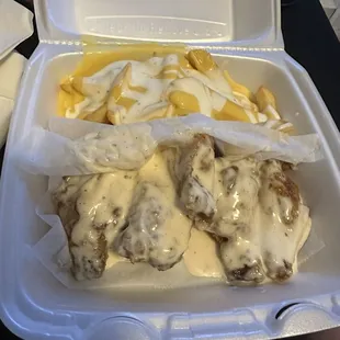 5 wing combo with cheese and ranch fries