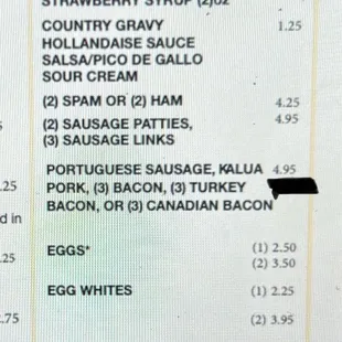 Prices from the website.