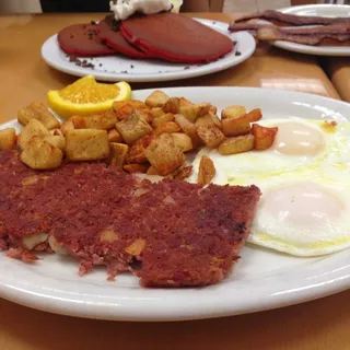 Lola Cora's Corned Beef Hash and Eggs