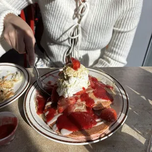 Strawberry shortcake pancakes
