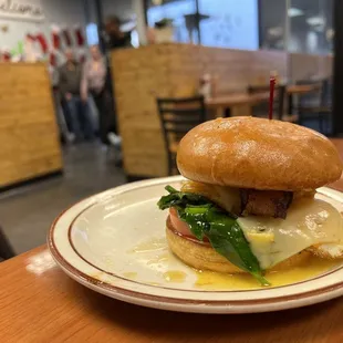 Bacon aioli and egg sandwich.  Good, but messy!