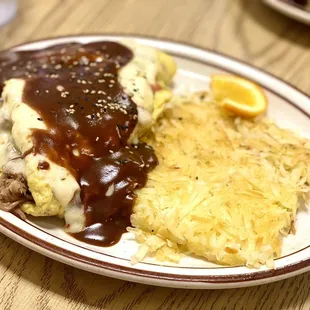 Island Omelette with Hash Browns