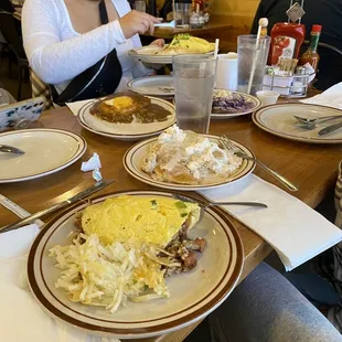 a woman eating breakfast