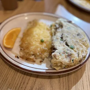 Build Your Own omelette with egg whites plus Hash Browns