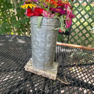 Flowers on our table.