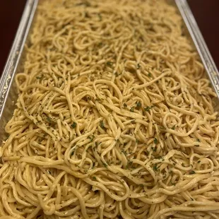 Large Tray Garlic Noodle - inquire party trays baclieurestaurant@gmail.com
