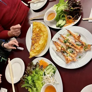 C6. Woven Rice Noodle Sheet and Grilled Shrimp Skewers  A13. Vietnamese Crepe
