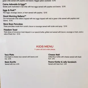 menu