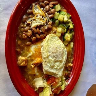 Carne Adovada enchiladas with egg