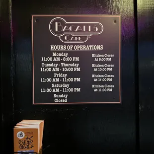 the hours of operation