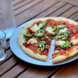 Bacon &amp; double cream Brie pizza