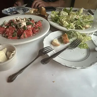 Daily salad, Caesar salad a baguette and "truffle butter"