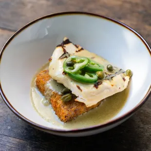 Grilled Chicken Breast with Parmesan Risotto Cake