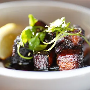 glazed pork belly