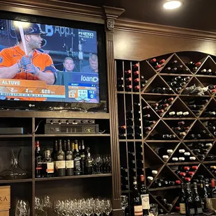 GO ASTROS! Bar off of the actual dining area.