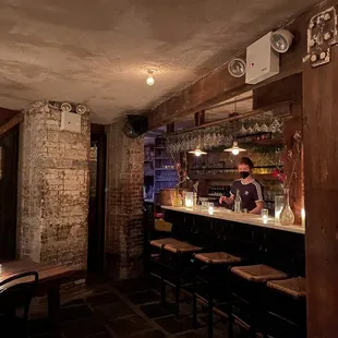 Bar area downstairs.