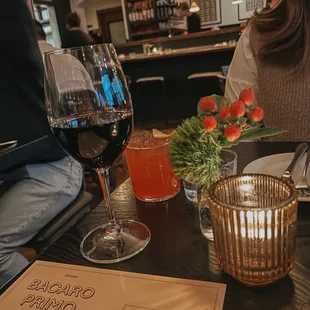 Drinks and menu
