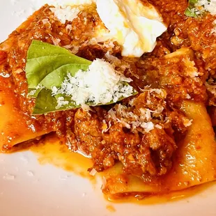 Bolognese sauce on fresh pasta. So good.