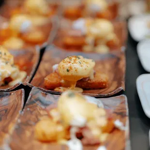 Eggs benedict on potato