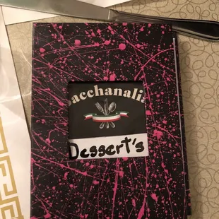 dessert menu