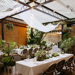 tables set for a wedding reception