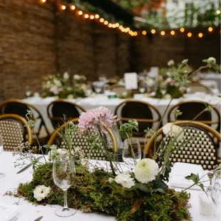a table set for a wedding reception
