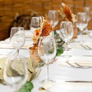 a table set for a wedding reception