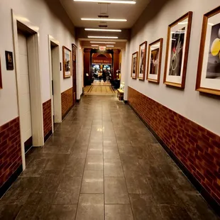 Restrooms on the right