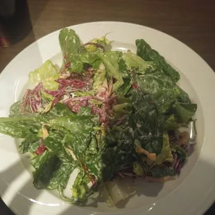 House salad with the most amazing white French dressing at Bacchus Lounge