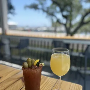 a glass of beer and a drink