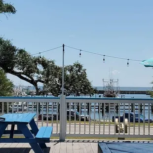 View from bar looking out towards marina.