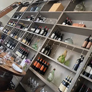 Wine built ins. Fun look