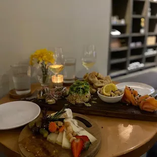 a variety of food on a table