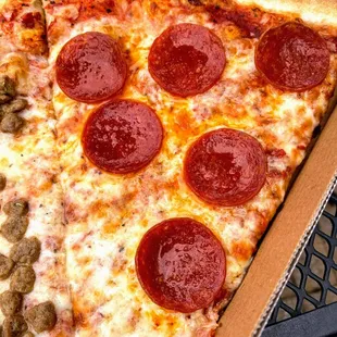 pepperoni and sausage pizza