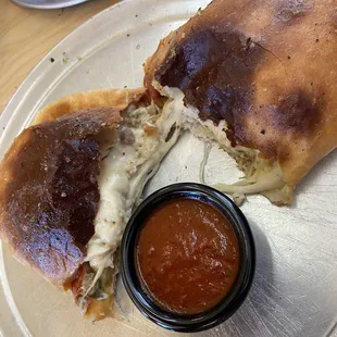 Stuffed Stromboli. Marinara sauce.