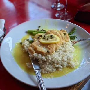 My wife&apos;s chicken piccata lemon risotto