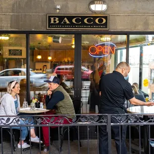 The cute streetside patio