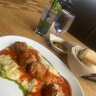 Meatball and Polenta