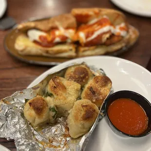 Chicken parm and garlic knots