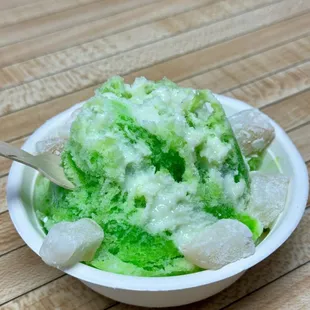 Keki (kids) lemon lime with condensed milk and mochi! Underrated flavor!!