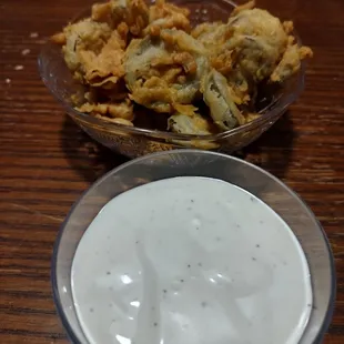 Fried jalapenos with ranch