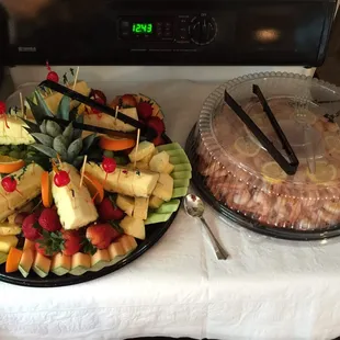 Beautiful fruit salad and shrimp!!!!