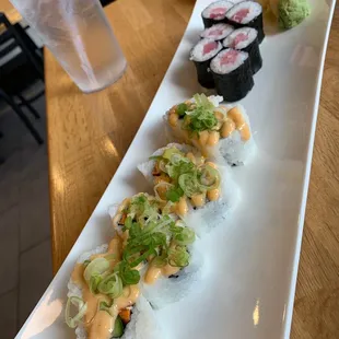 King Liam Roll and a tuna roll