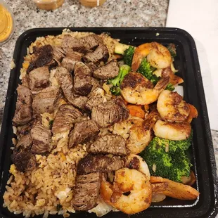 Filet mignon and shrimp