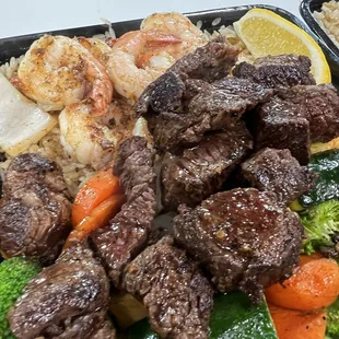 Filet and shrimp