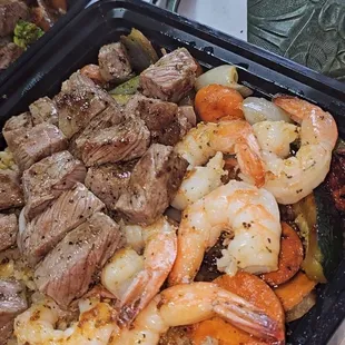 Filet Mignon &amp; Shrimp Premium Plate FRESH &amp; HUGE PORTIONS