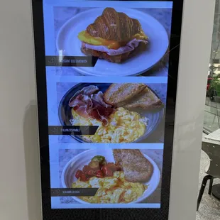 a digital menu